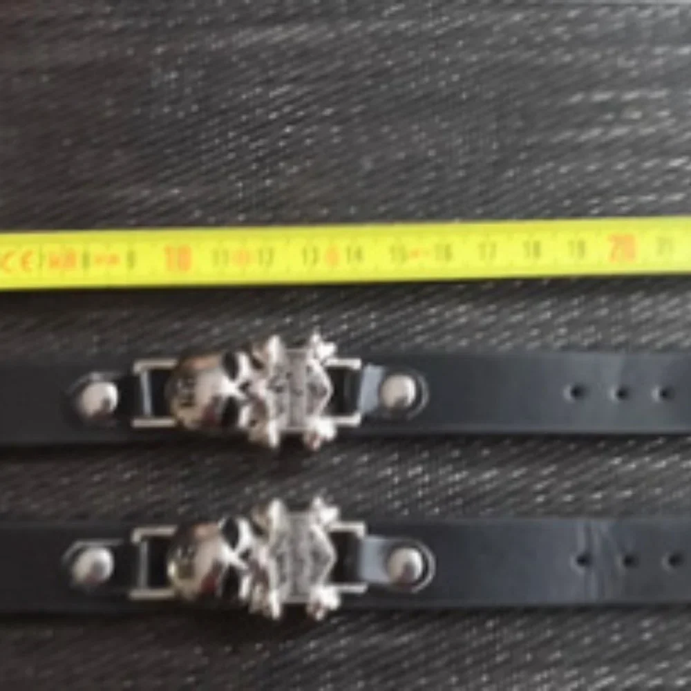 Harley Davidson HD Skull Steel Leather Wristband
